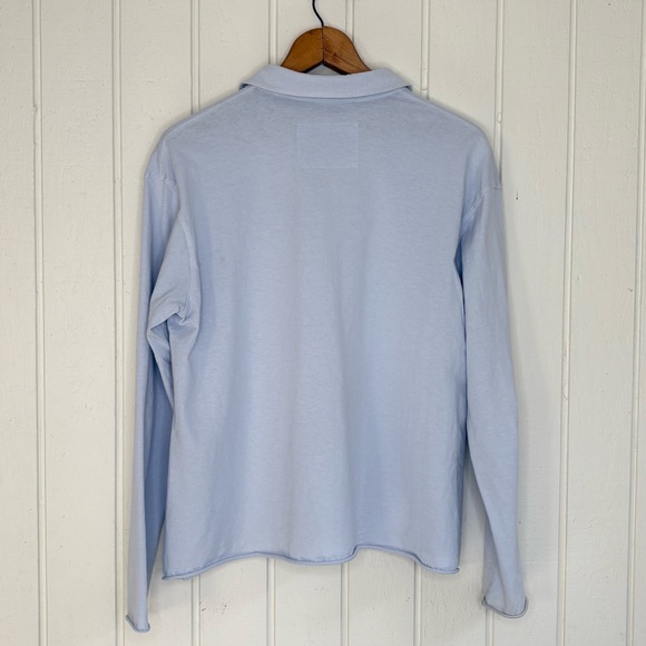 Frank & Eileen Popover Patrick Henley Cotton Jersey Light Blue Size Medium - Picture 2 of 5